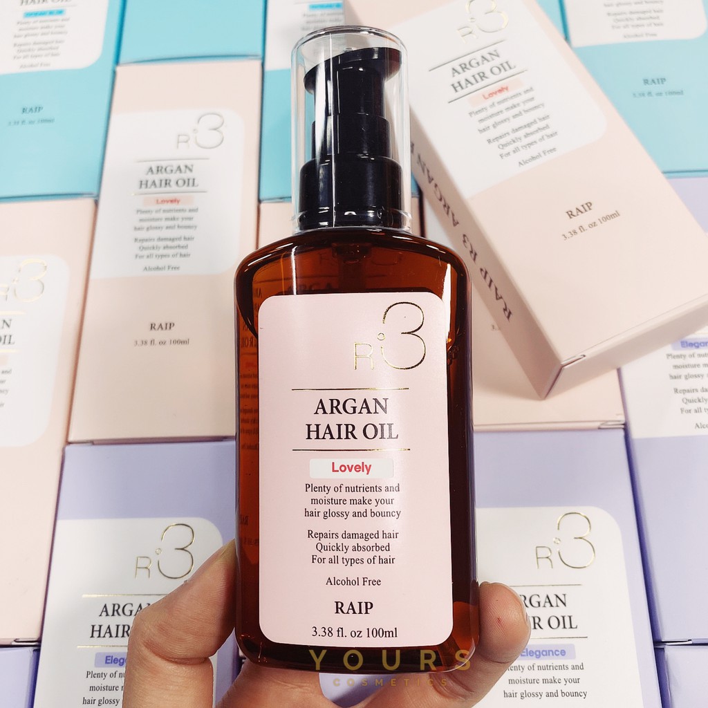 [HCM]Dầu Dưỡng Giúp Hồi Phục Tóc Hư Tổn Raip R3 Argan Hair Oil ( HỒNG )