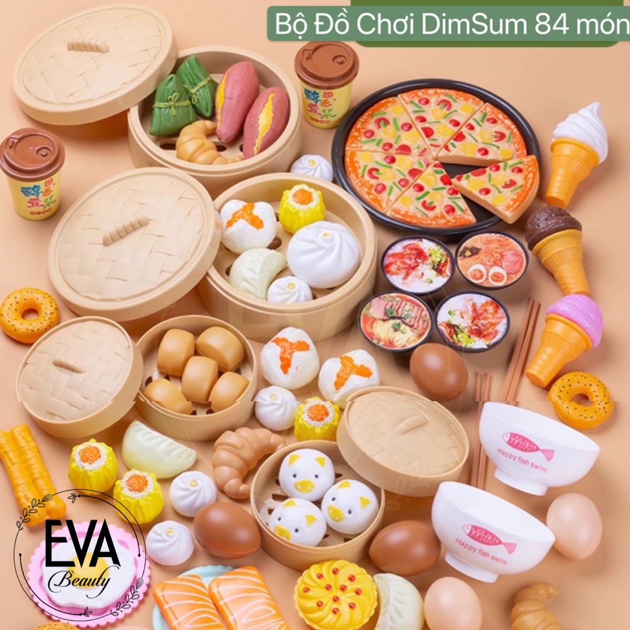 Bộ đồ chơi nấu ăn dimsum 84 chi tiết cho bé / set đồ chơi dimsum m2855