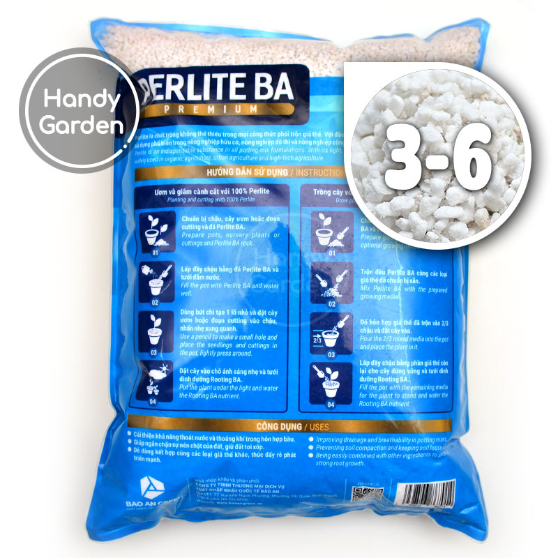 [10 dm³] Đá trân châu Perlite 3-6mm, 6-12mm | Handy Garden
