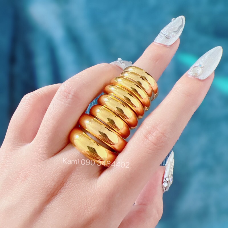 Nhẫn trơn phong thuỷ mô phỏng chất liệu đồng đủ size nam nữ