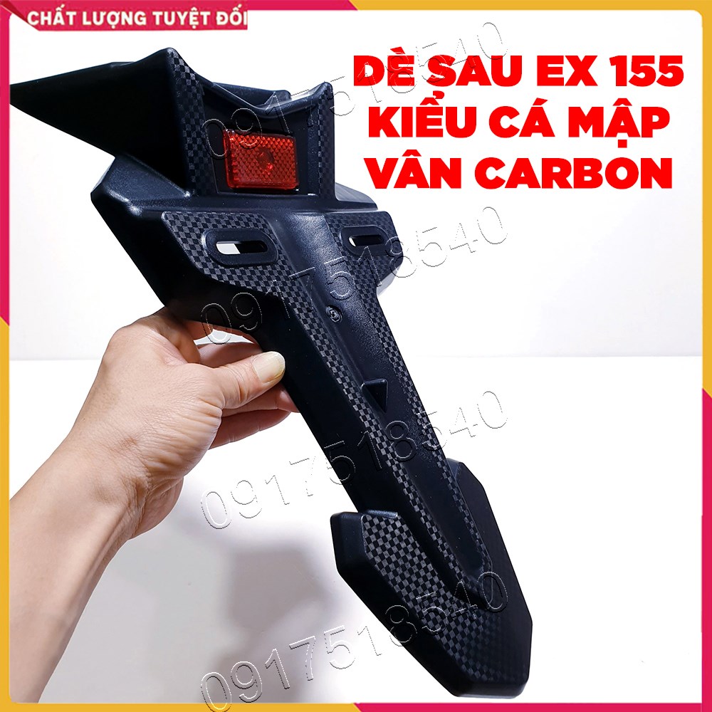 Dè Sau Ex 155 - Exciter 155 Kiểu Cá Mập Vân Cacbon