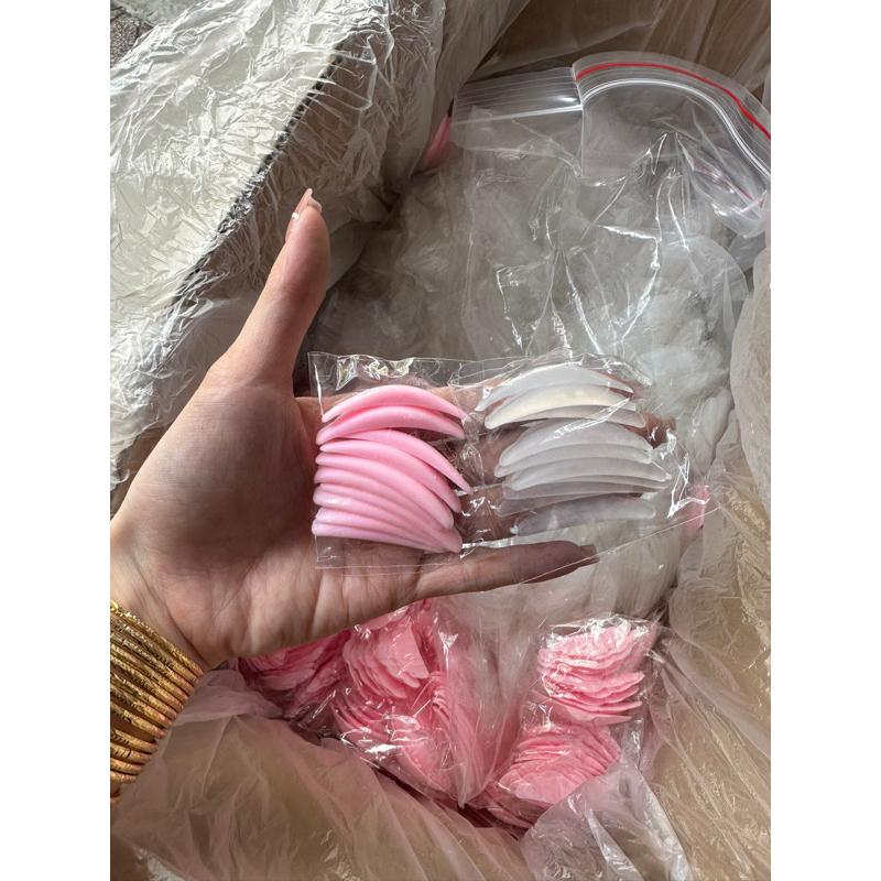 Trục uốn mi trong suốt với hồng 5 cặp