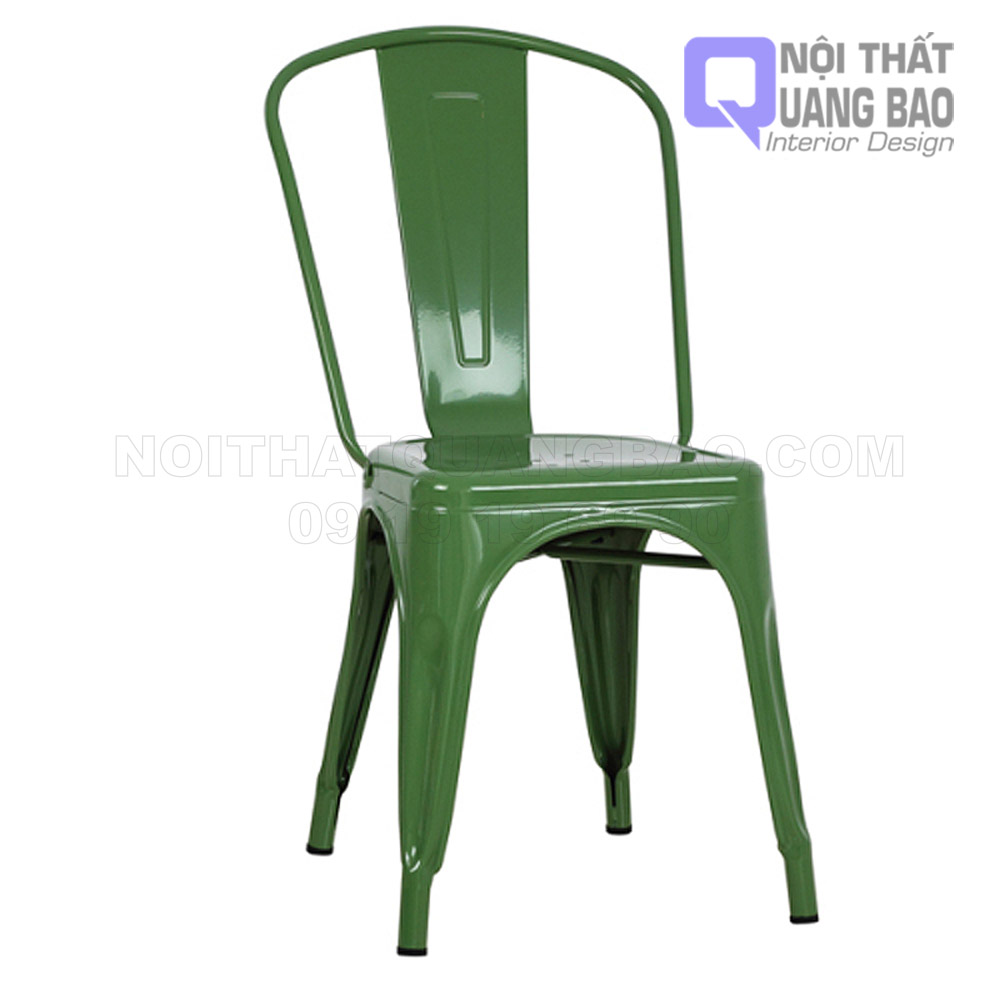 (HCM)Ghế Tolix Sắt Sơn Tỉnh Điện Có Lưng Tựa (QB-GTL04)