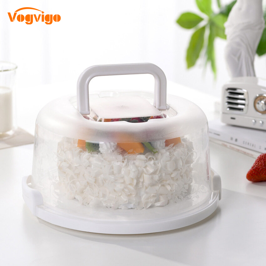 Portable Removable Buckle Cake Box Plastic Refrigerator Food Crisper Organizer Takeout Brithday Cake Packing Box For Fruits