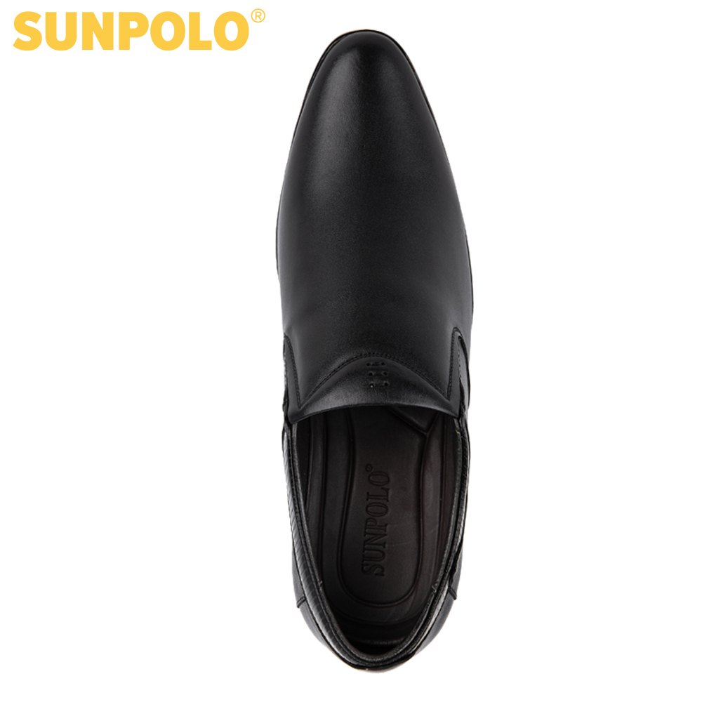 Giày nam, Giày công sở da bò SUNPOLO SPH264 (Đen)