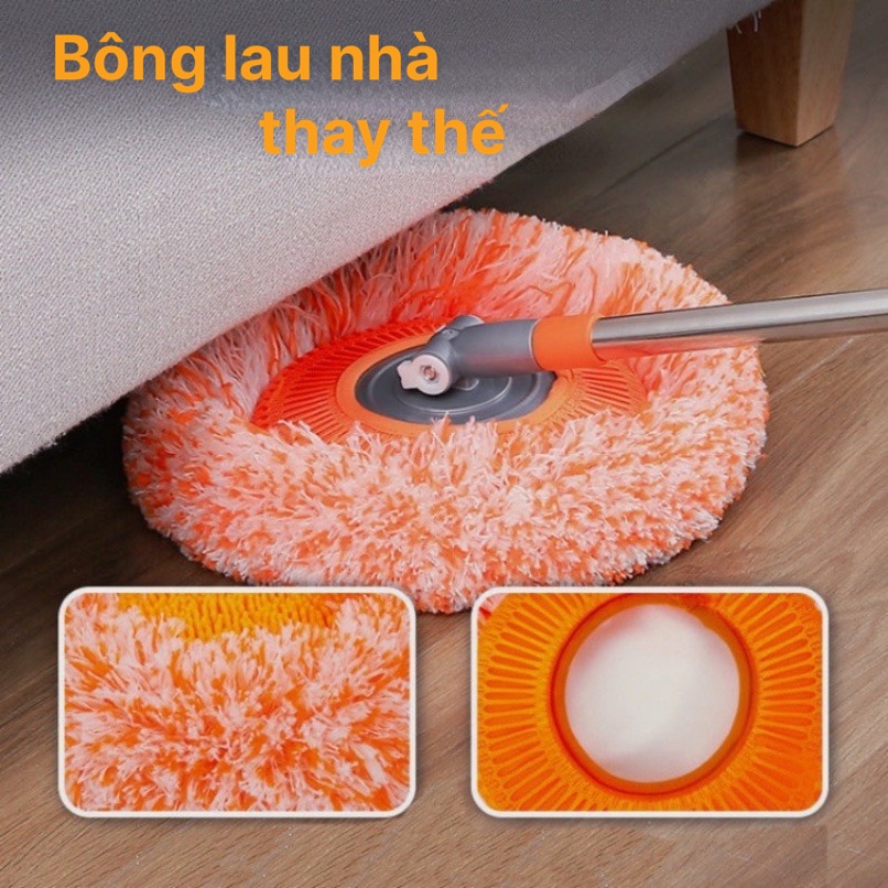 Bông lau thay thế cây lau hoa hướng dương - bông lau tròn màu cam, bông lau thay thế, bông lau nhà thay thế, bông lau thay thế chuyên dụng, bông lau vệ sinh, bông lau nhà thay thế đa năng