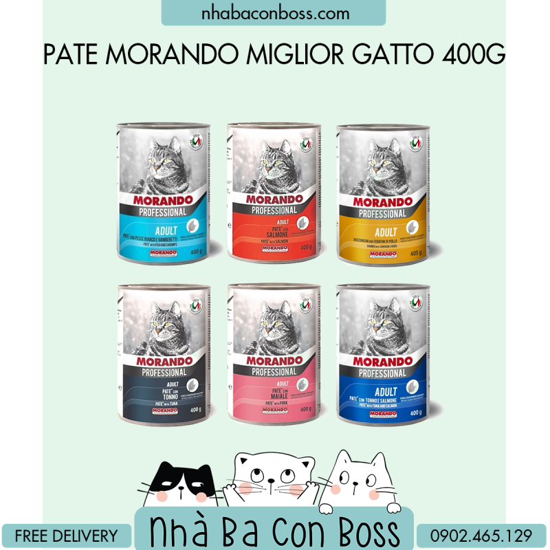 Pate Mèo Morando Miglior Gatto 400g Ý | Thức Ăn Cho Mèo Pate Morando Professional.