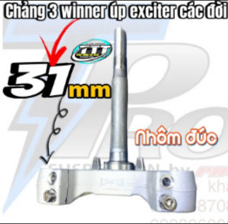 Chảng ba LCM EXCITER Ø 31 mm DÙNG CHO PHUỘC TRƯỚC WINNER CHO XE EXCITER