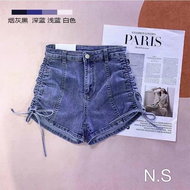 QNU81 - QUẦN SOOC JEANS NỮ RÚT DÂY
