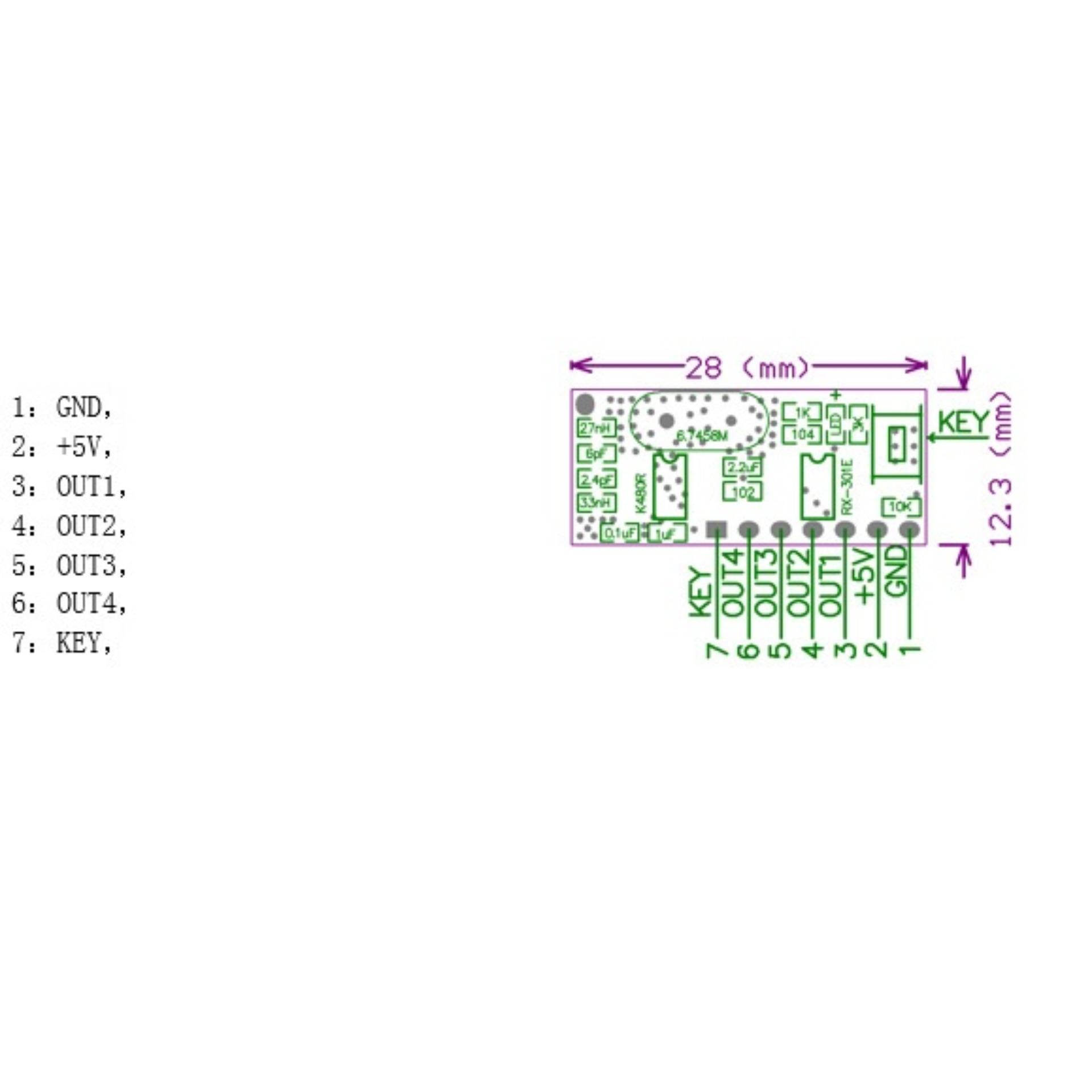 Mạch thu sóng RF 315Mhz học lệnh