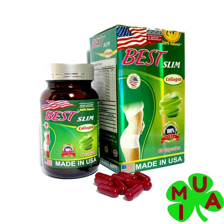 Viên uống giảm cân Best Slim Collagen hàng USA 40 Viên