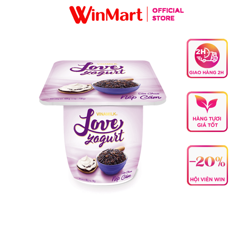 [Siêu thị WinMart] - VNM Sữa chua Love Yogurt nếp cẩm 100g
