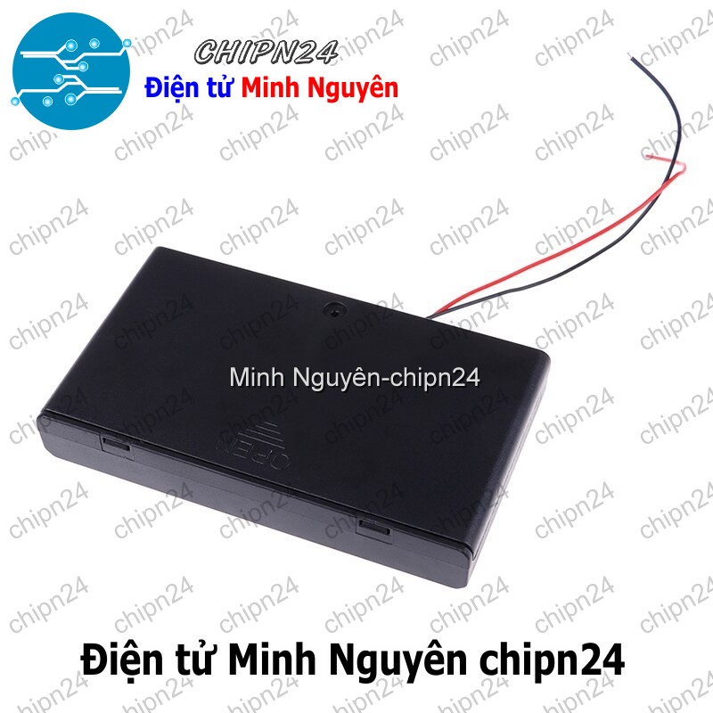 [1 cái] (C7) Hộp Đế pin 8 viên AA (có nắp, có công tắc) - HH000599