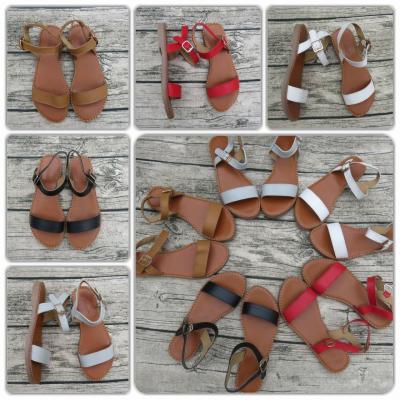 Giày sandal quai ngang hở gót da mờ đơn giản - SD-0149