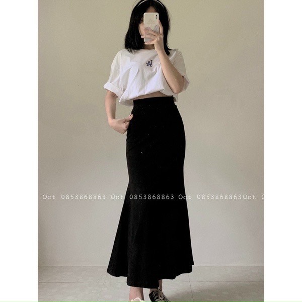 Chân Váy Ulzzang Đuôi Cá Dáng Dài Chất Len Tăm