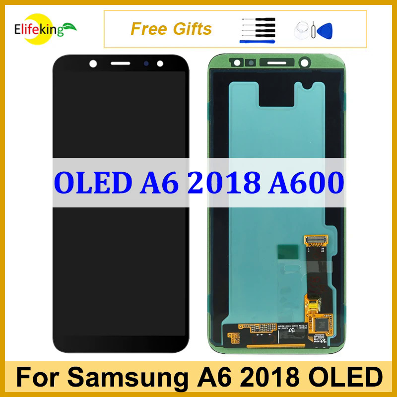 Amoled lcd cho samsung galaxy a6 2018 a600 hiển thị màn hình cảm ứng a600f a600fn lắp ráp bảng số hóa thay thế sửa chữa điện thoại