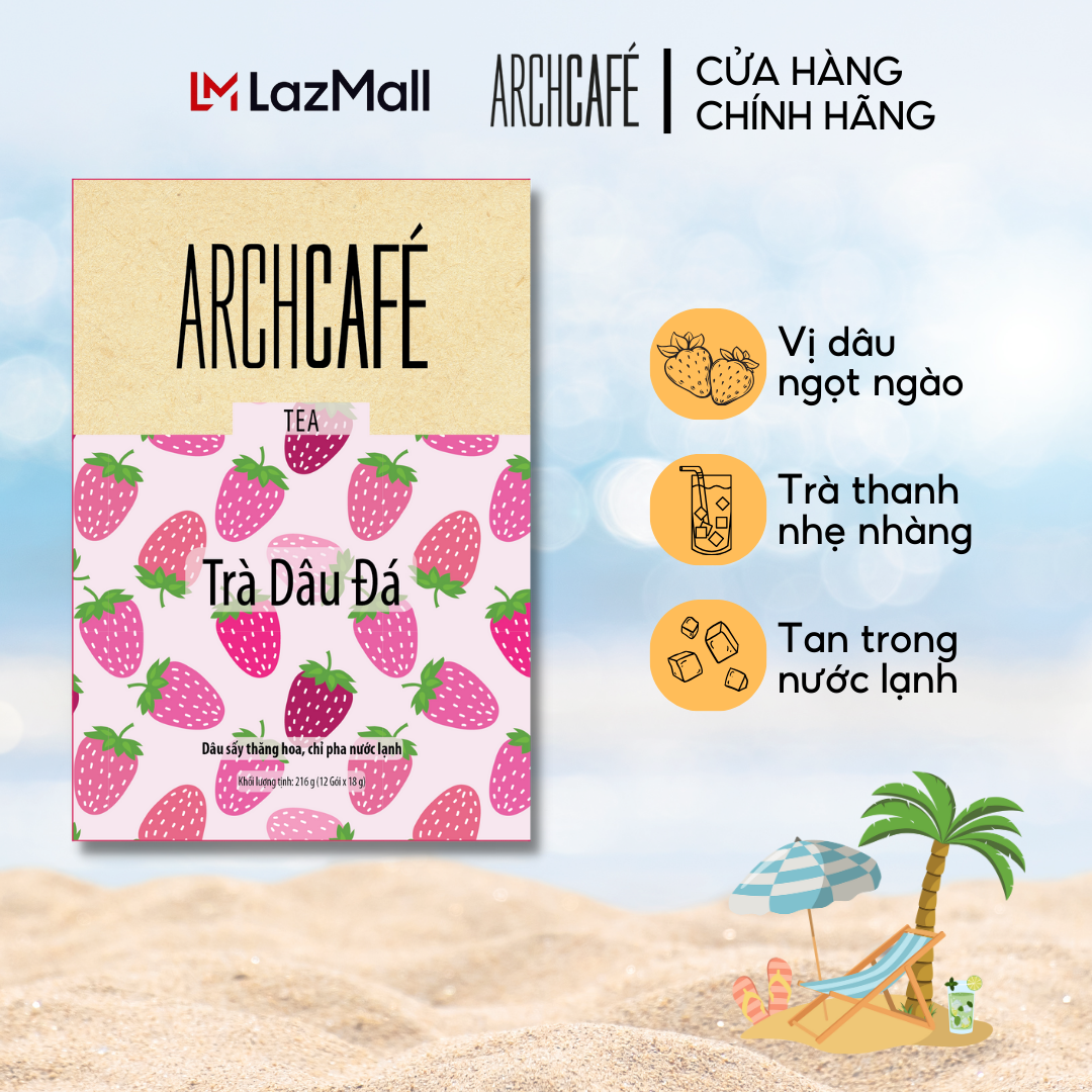 Iced Strawberry Tea- Archcafé Instant Fruit Tea (Box 12 pack x 18g)
