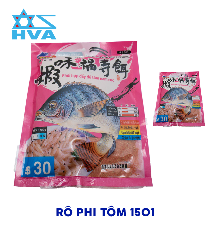 Mồi câu Rô phi Tôm NTN mã 1501 mồi phúc thọ vị tôm chuyên săn rô phi siêu nhậy