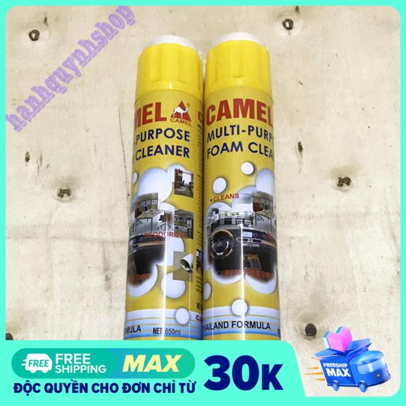 Combo 2 Chai Xịt Bọt Vệ Sinh Nội Thất Ô Tô Đa Năng Foam Cleaner Màu Vàng 650ml