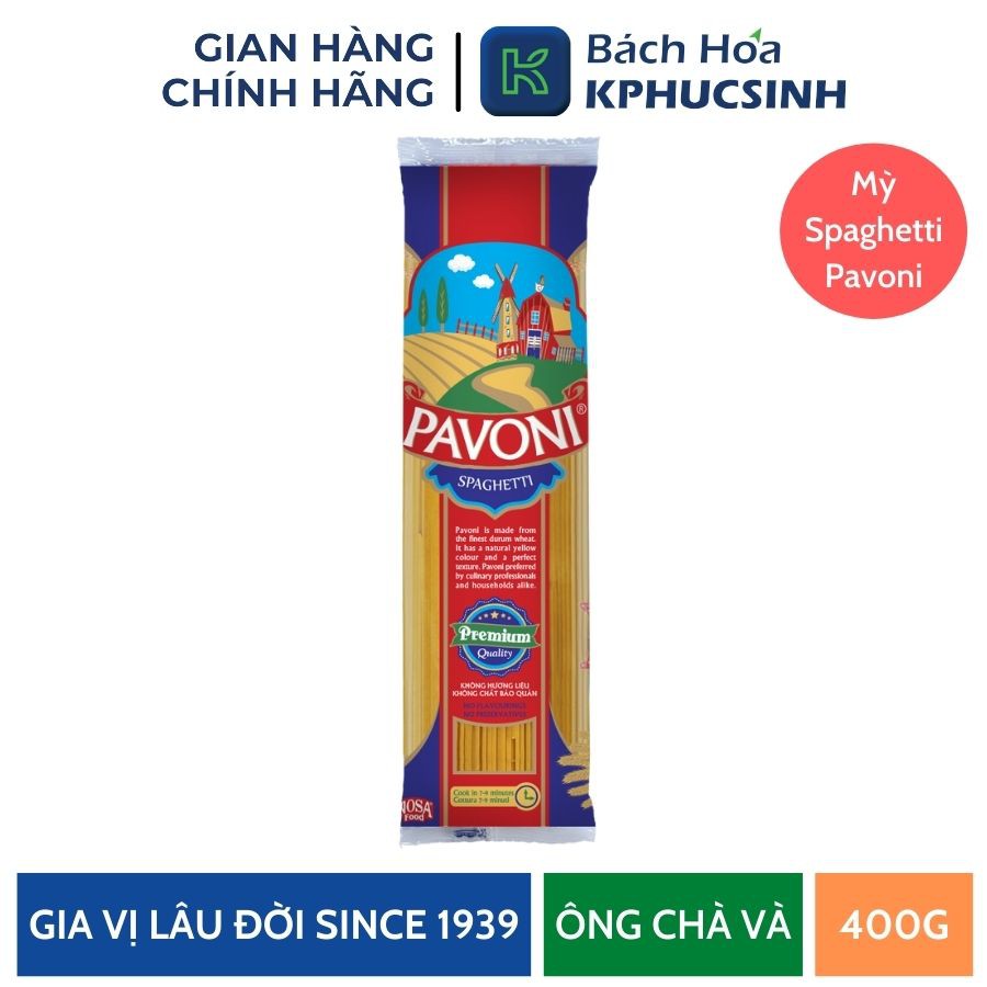 Mỳ spaghetti pavoni 400g Kphucsinh