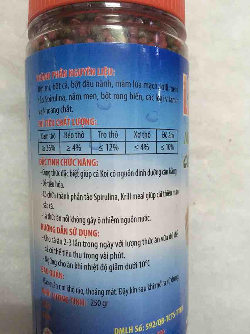 [HCM]Thức ăn cho cá Koi tăng màu nhanh 250g