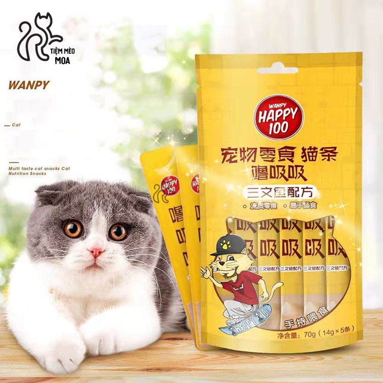 Súp thưởng WANPY HAPPY 100 cho mèo  - Tiệm Mèo Moa