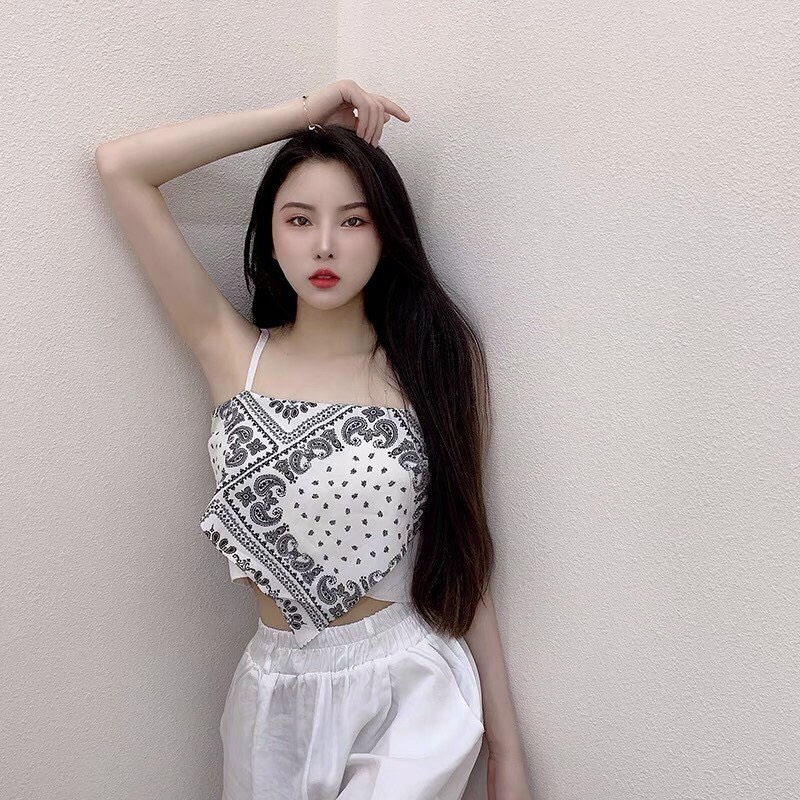 ÁO CROPTOP 2 DÂY THỔ CẨM CỰC HOT