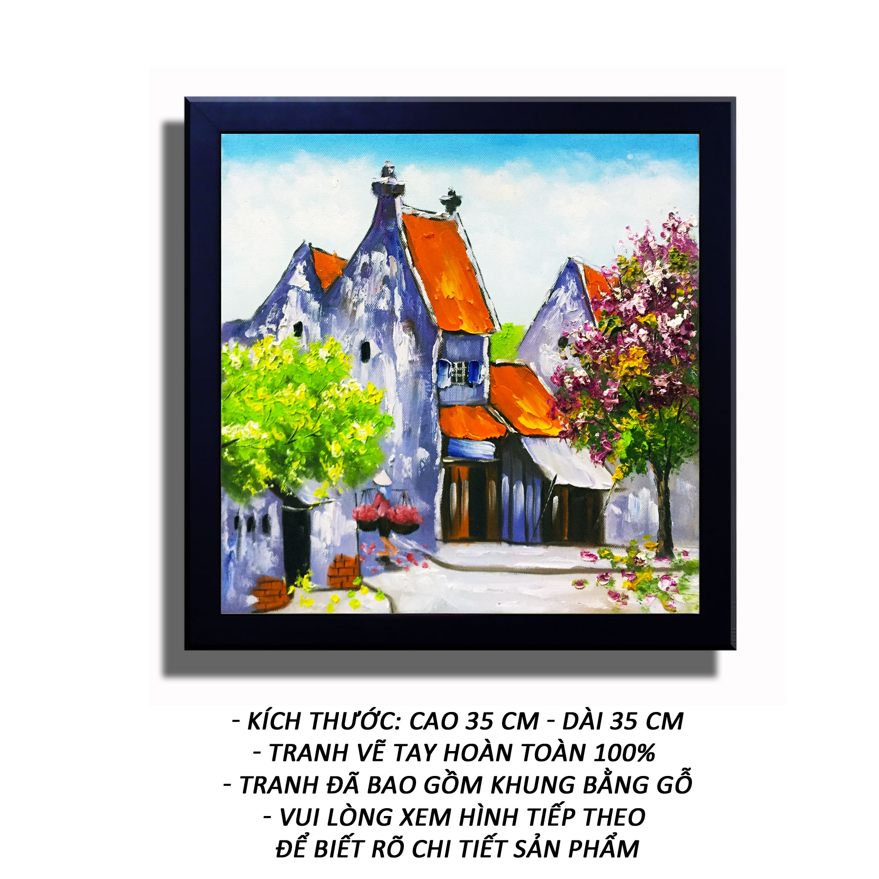 Tranh sơn dầu sáng tác - Trăng Quê 03 - Tranh Minh Hiền