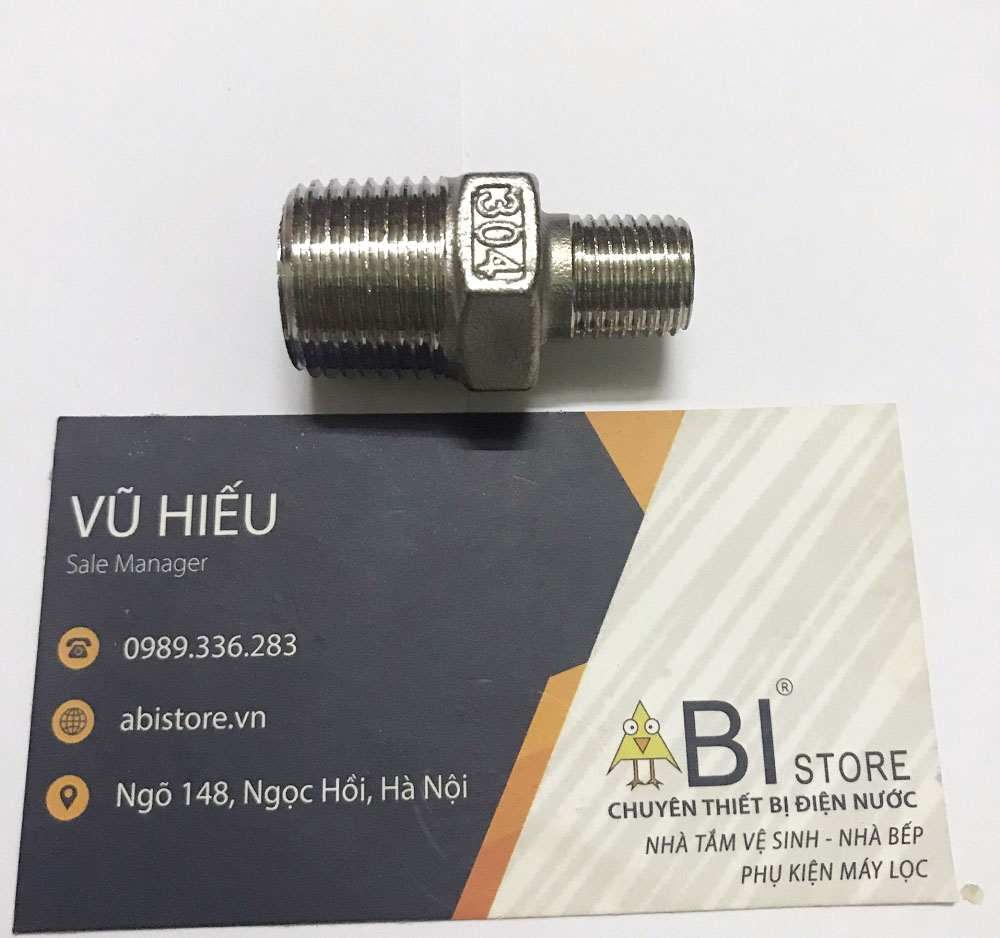 KÉP THU 1/2 1/4 ( KHỚP NỐI REN 21 - 13) INOX ĐÚC SẦN HÀNG ĐẸP CHỐNG ĂN MÒN