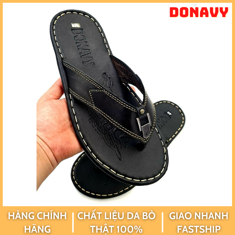 DÉP XỎ NGÓN NAM DA BÒ THẬT 100% D,KC