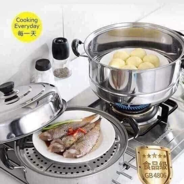 Nồi hấp inox 3 tầng tiện dụng sz 28cm