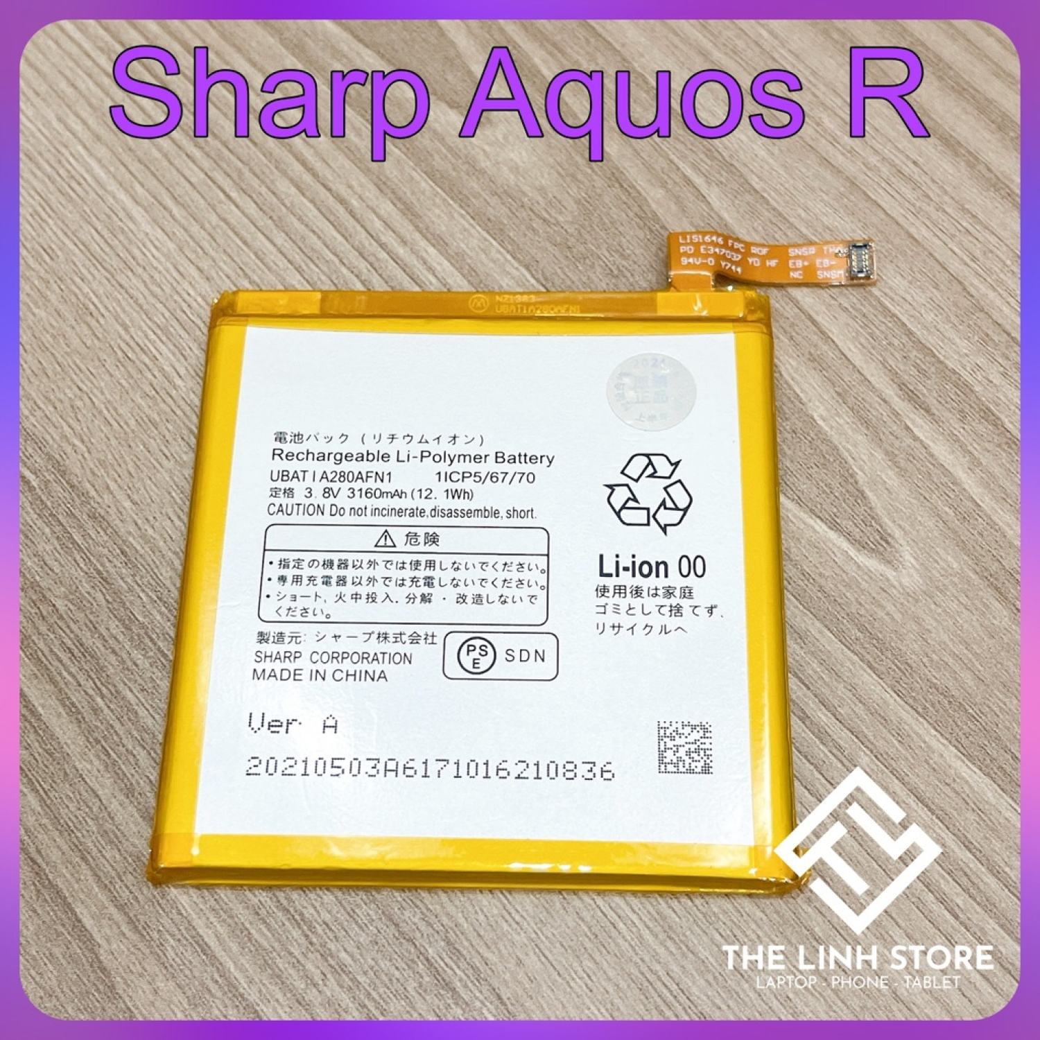 Pin Sharp Aquos R (SHV39 605SH SH03J) mã UBATIA280AFN1 3160mAh