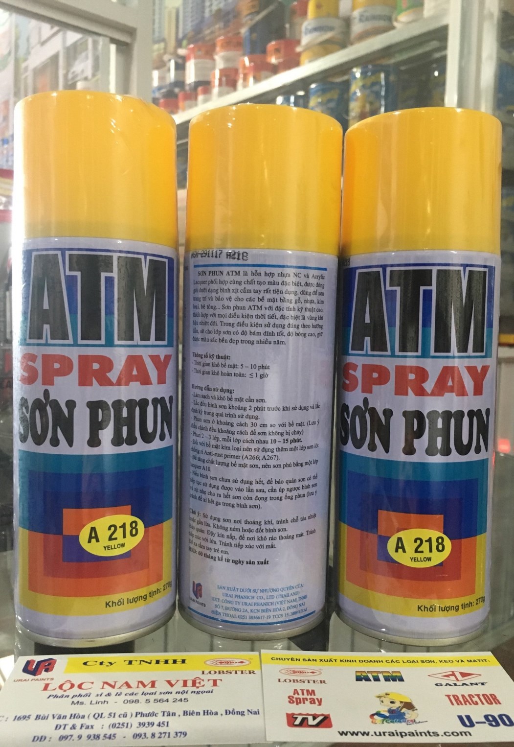Sơn phun, sơn xịt màu vàng chanh ATM A218