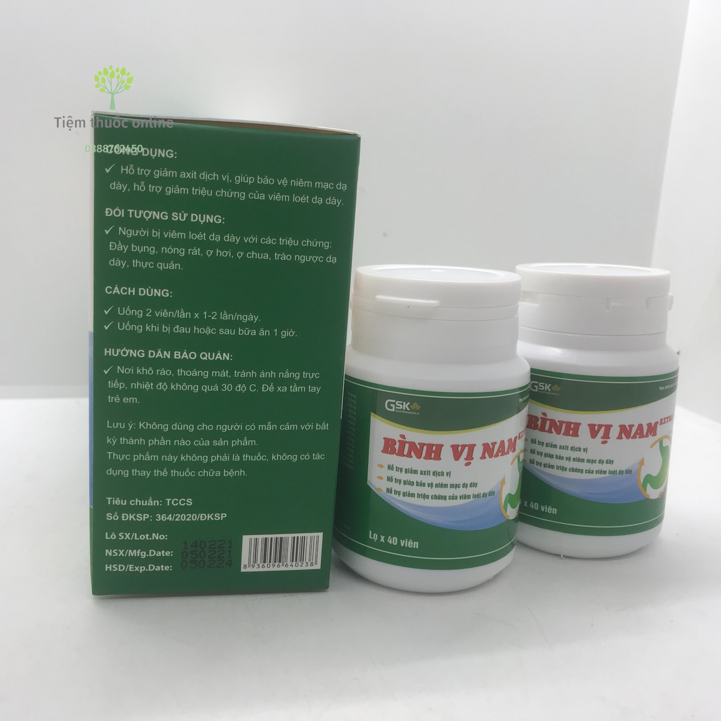 BÌNH VỊ NAM extra hộp 80 viên (2 lọ x 40 viên)