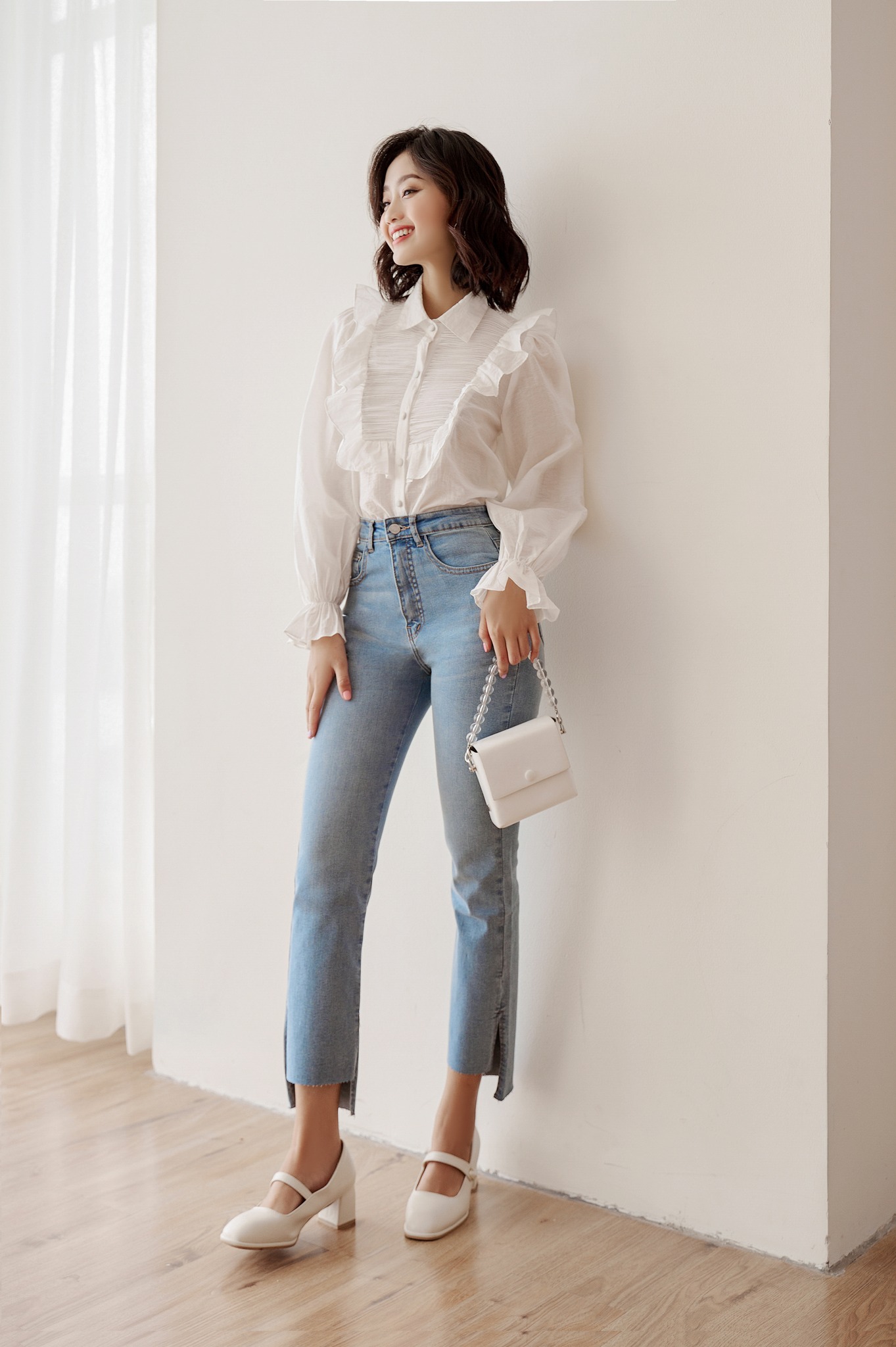 OLV - Áo sơ mi công sở Alma White Top
