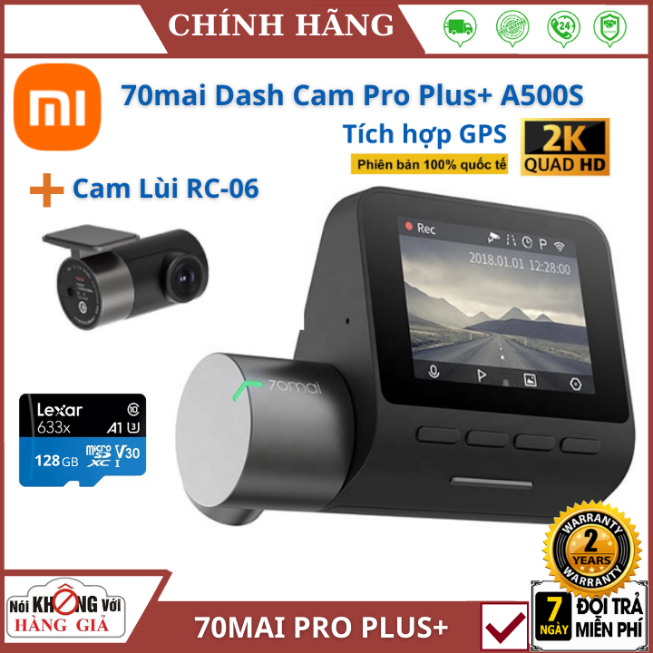 Camera Hành Trình Xiaomi 70mai Dash Cam Pro Plus A500S Bản Quốc Tế - GPS