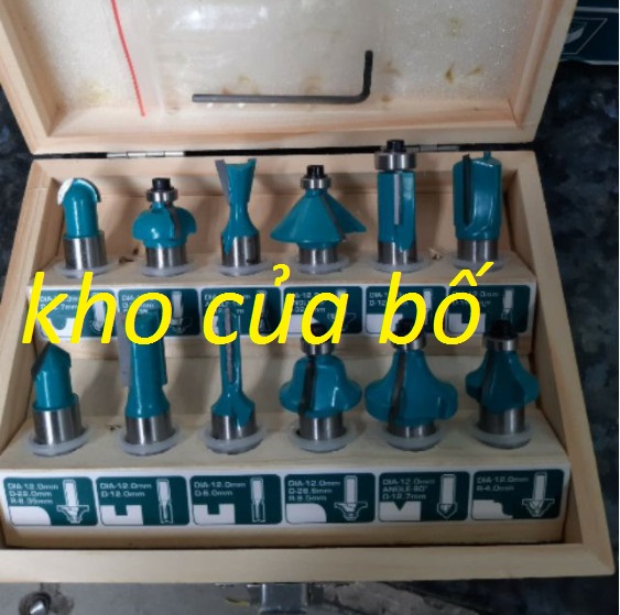Bộ 12 mũi phay gỗ 12mm total tacsr2121