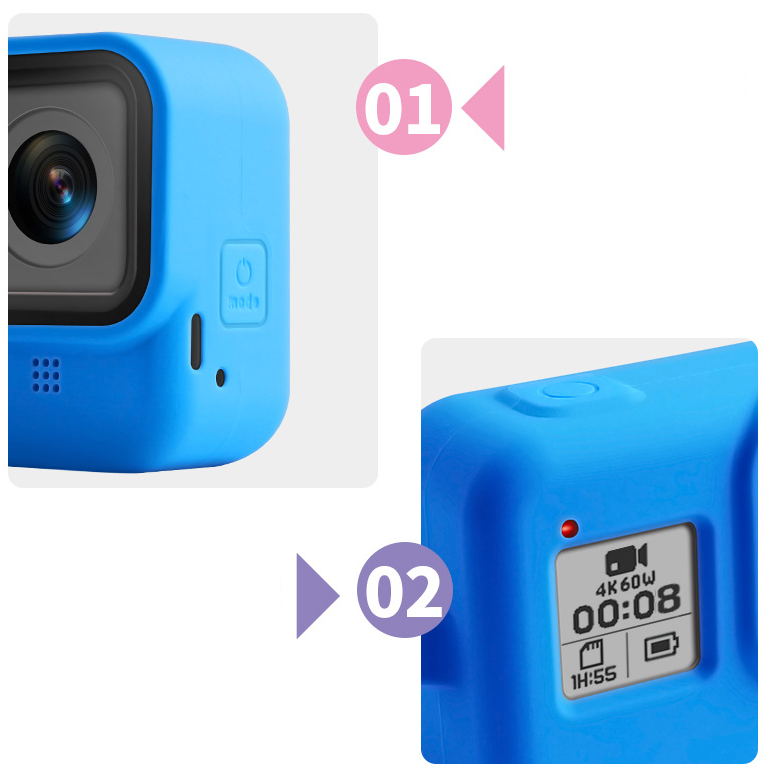 Vỏ bảo vệ máy quay hành động Gopro Hero 8 9 10 11 12 Black bằng silicon