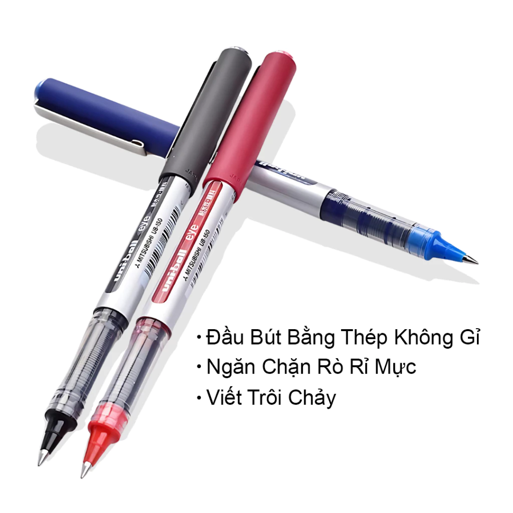 Bút Bi Uniball Eye UB-150 Chính Hãng Bút Bi Mực Nước 0.5mm Viết Êm Không Bị Gỉ Mực