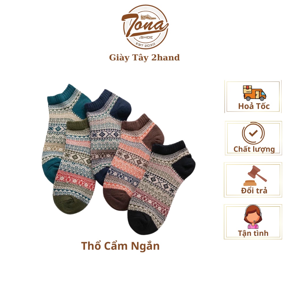 Tất Thổ Cẩm Vintage Cổ Ngắn Đủ Màu