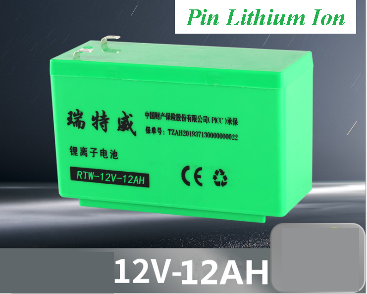 Bình ắc quy 12V 12Ah xanh lá RTW - Bình Ắc quy Lithium Ion cho Bình Xịt Điện Bình - NHAT DUY COMPANY
