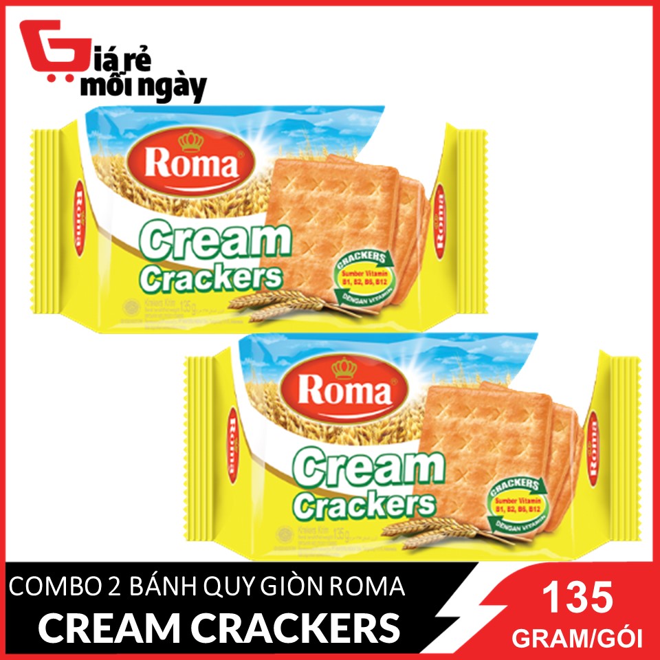 [HCM Ship 2H] Combo 2 Bánh Quy Roma Malkist Cream Crackers Gói 107G