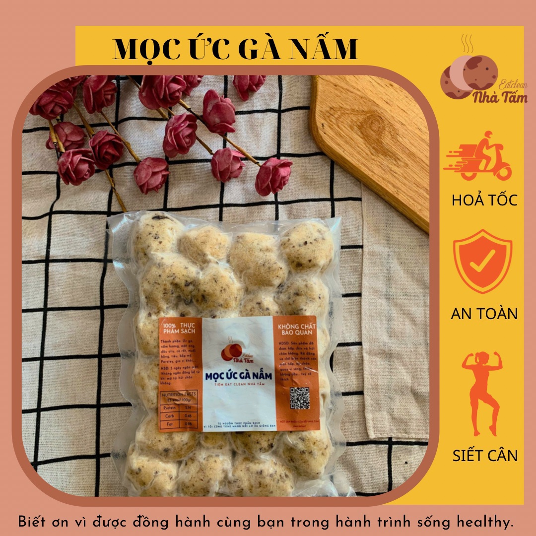 [TOÀN QUỐC] Mọc Ức Gà Nấm Eatclean 500gr 64 đánh giá