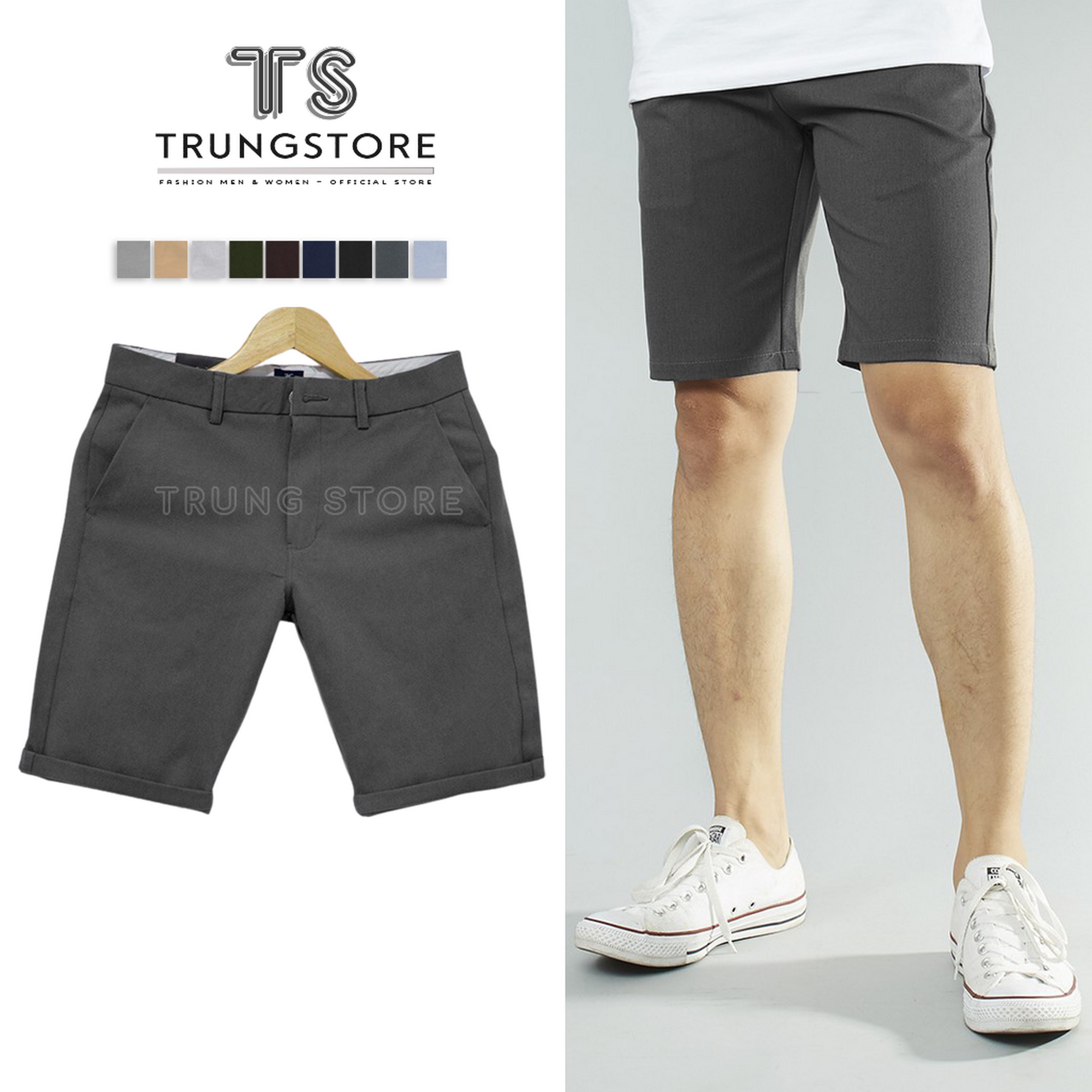 [FORM ÔM] QUẦN SHORT ÂU CO GIÃN VẢI COTTON 2  CHIỀU ĐỦ MÀU