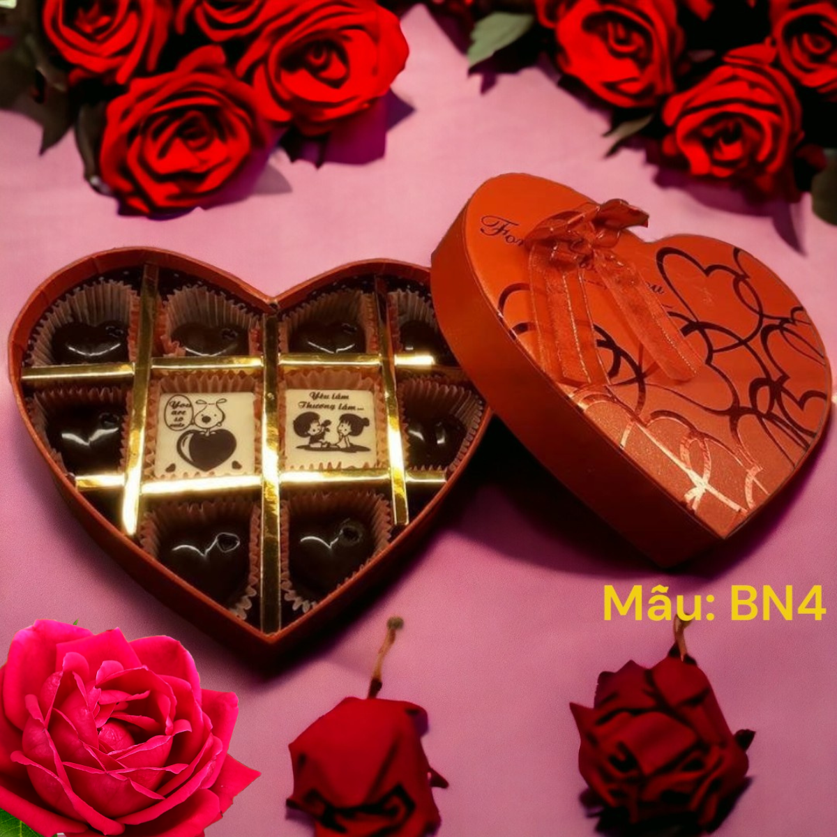 (TẶNG TÚI XÁCH SANG TRỌNG) Socola valentine cao cấp