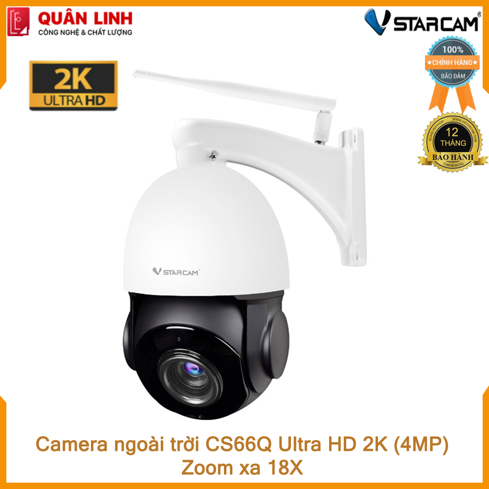 Camera IP wifi hồng ngoại ngoài trời Vstarcam CS66Q - X18 Ultra HD 2K 4Megapixel, zoom xa 18X, bảo hành 12 tháng