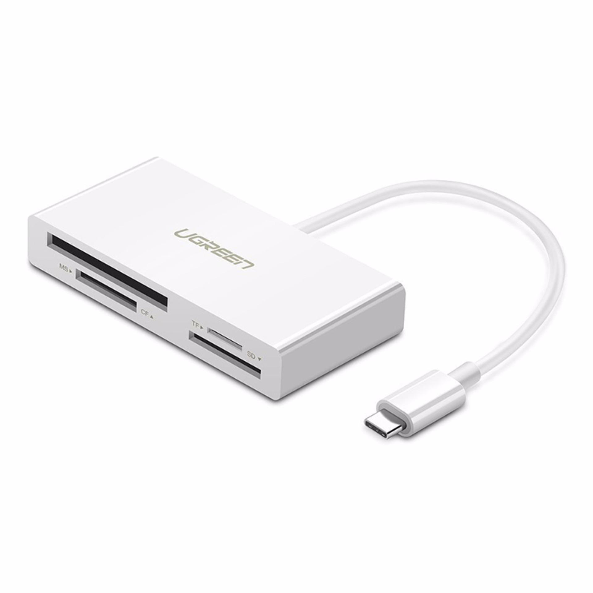 Đầu đọc thẻ USB Type C Ugreen 40444 (TF / SD 3.0 / CF / MS) cao cấp