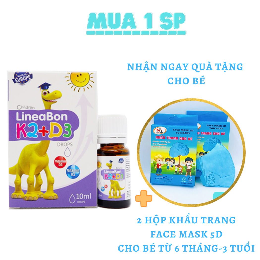 [MUA 1 TẶNG 1] Vitamin D3K2 LineaBon nhập khẩu giúp hấp thu canxi tăng trưởng chiều cao cho bé k2d3 lineabone mk7 vitamin d cho trẻ sơ sinh tăng đề kháng múa dịch, bé ngủ sâu ngon giấc, phát triển toàn diện - vì cộng đồng pharmacy