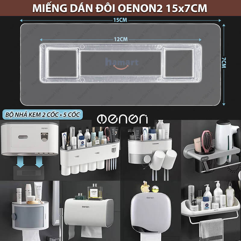 Miếng Dán Kệ Nhà Tắm Treo Tường Hamart 10 Mẫu Dán Dự Phòng Oenon Ecoco Đa Năng Siêu Dính