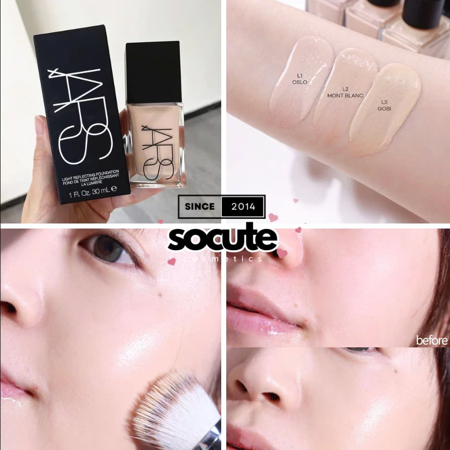 Socute 5ml/10ml- Kem nền NA Light Reflecting Foundation 30ml Màu Light 2,3,4,5